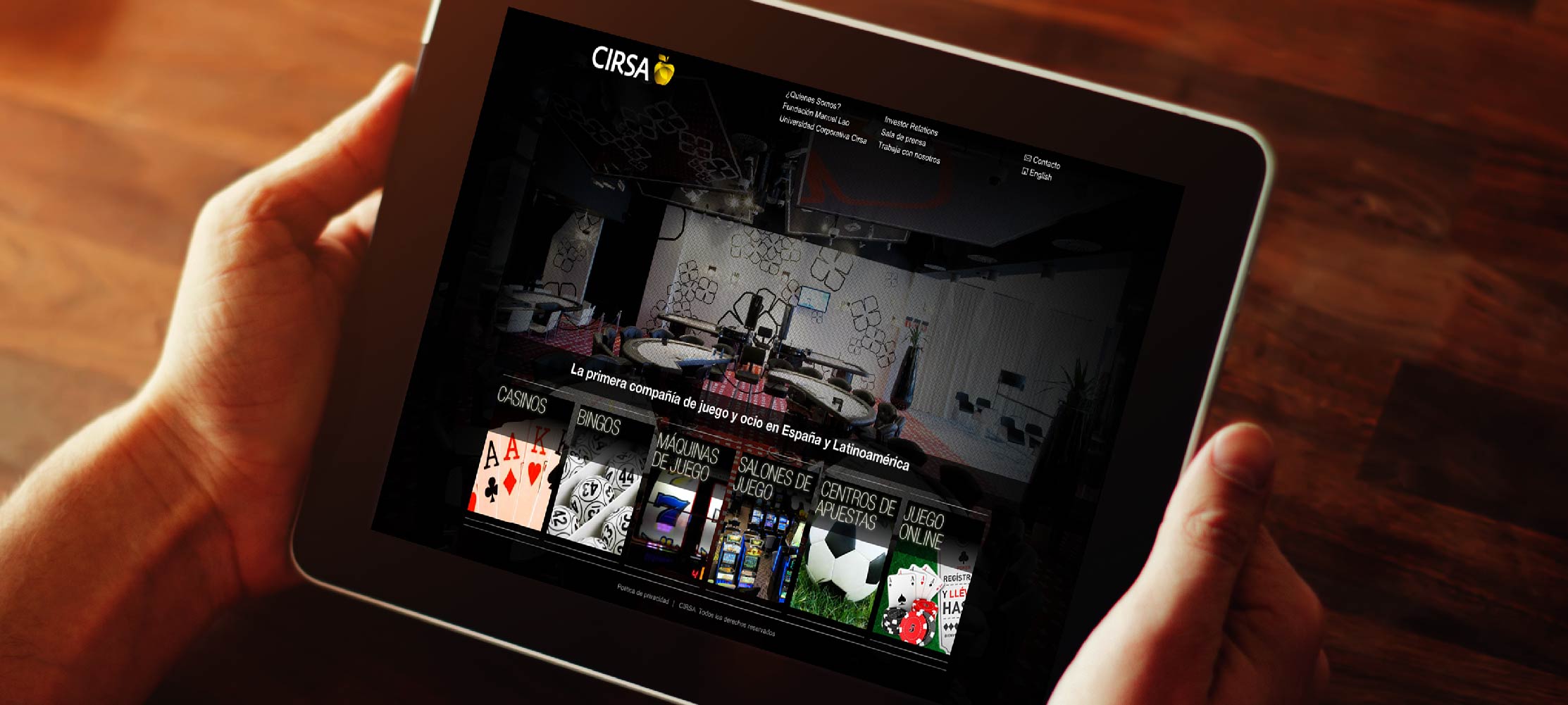 CIRSA web tablet
