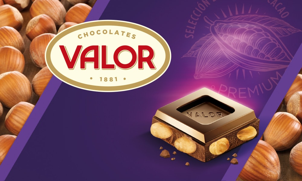Valor chocolate con avellanas lila